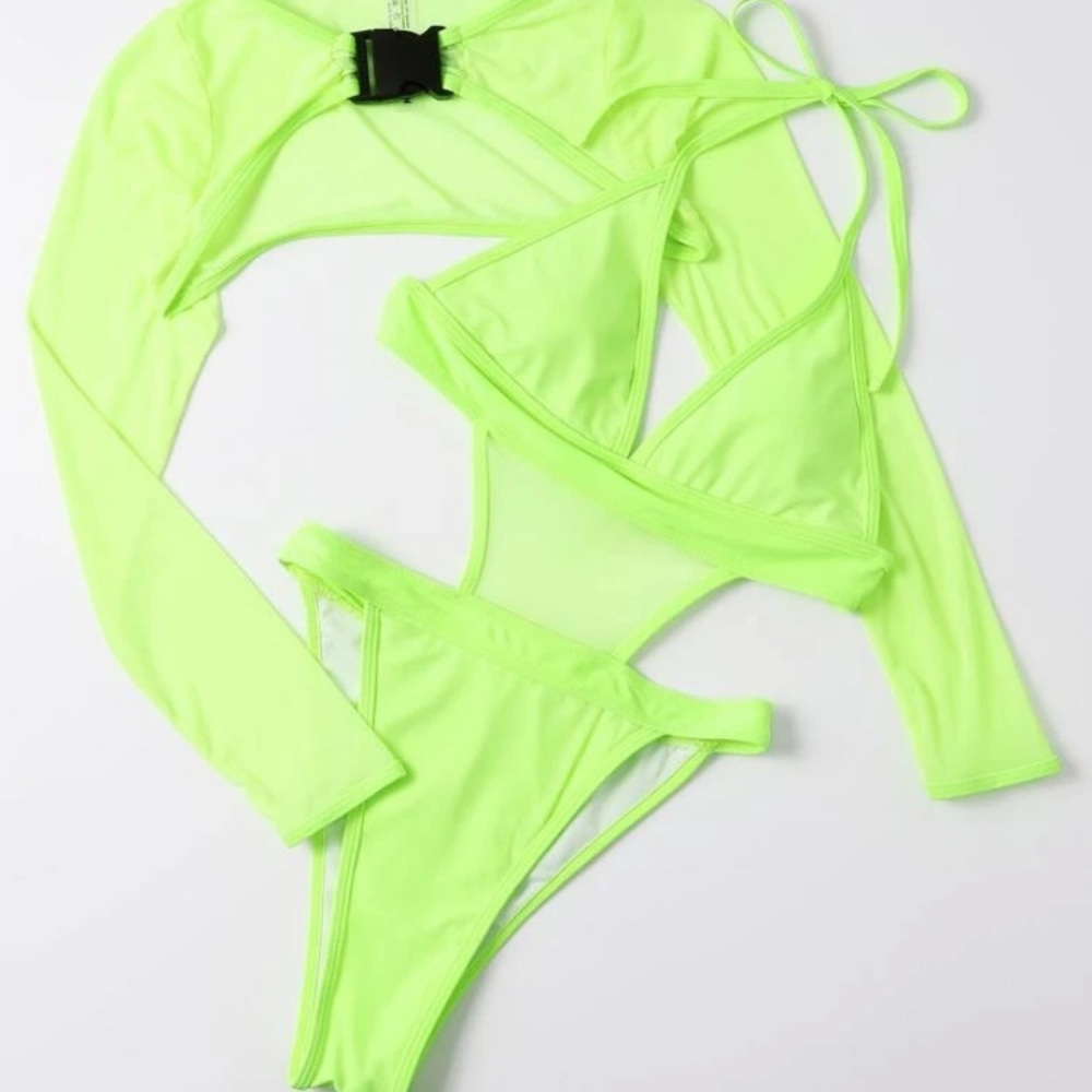 Neon green bodysuit 2 piece festival outfit